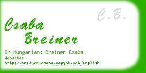 csaba breiner business card